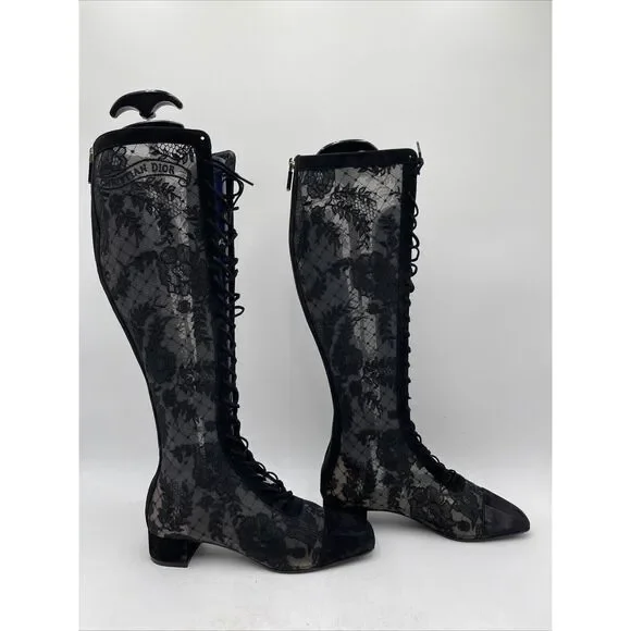 Women’s Christian Dior Naughtily Boots in Black Size 37.5 - Picture 1 of 7
